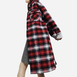 Zara Jackets Coats Zara Red White Black Check Long Shacket